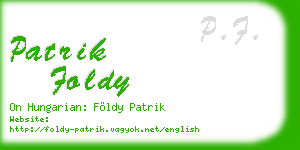 patrik foldy business card
